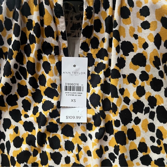 Ann Taylor Factory NWT Mock Neck Cheetah Print Shift Dress XS - Picture 13 of 14